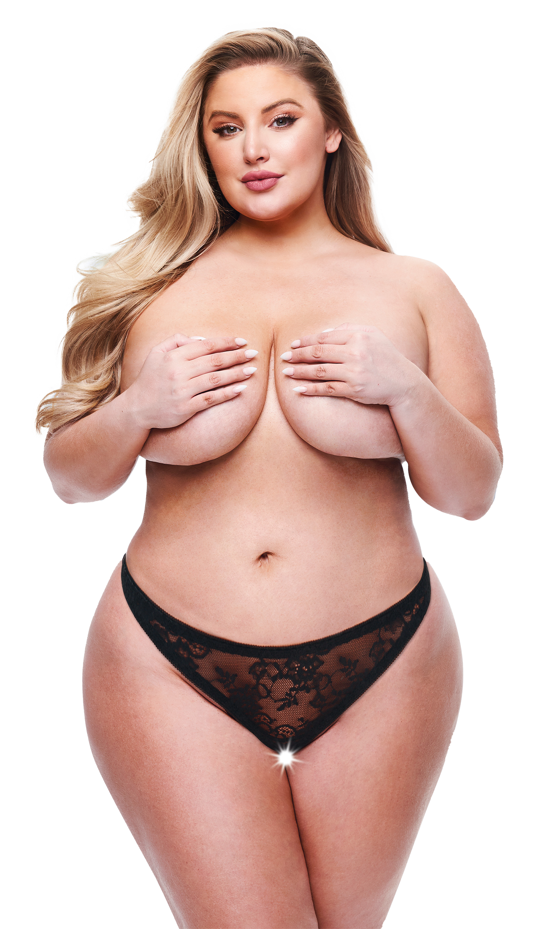 Lace Teddy with Open Back BACI - Black