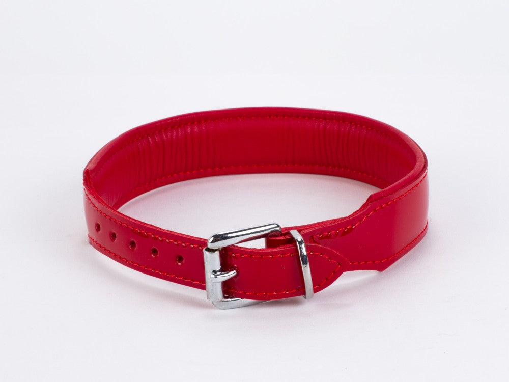 Red patent leather with lambskin backing