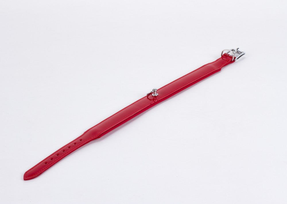 Red patent leather with lambskin backing