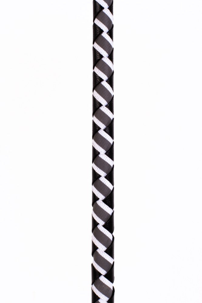 Leather stick with neon stripe and white nubuck leather top