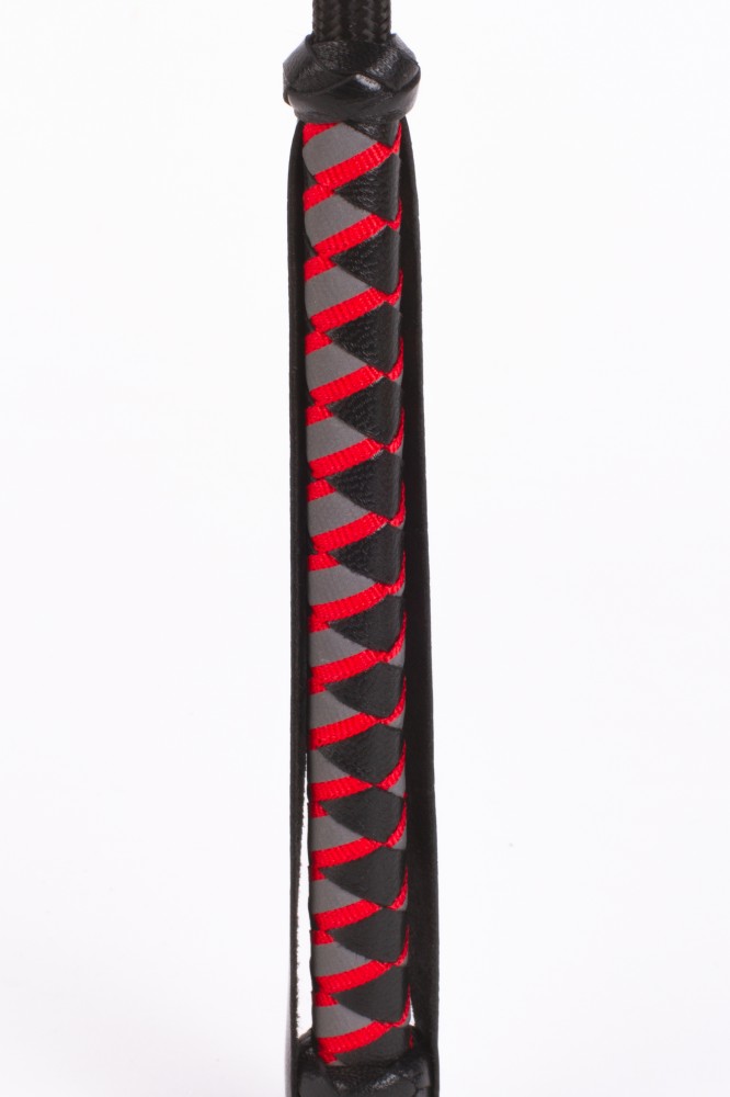 Nylon stick with neon stripe and black nubuck goatskin handle