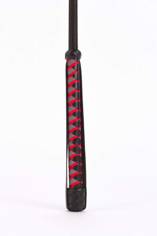 Nylon stick with neon stripe and black nubuck goatskin handle