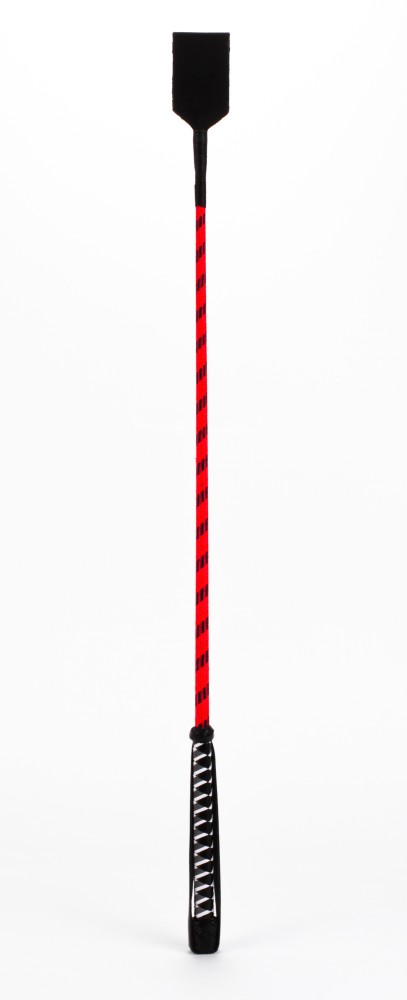 Nylon stick with neon strip and goatskin handle, red nubuck leather top