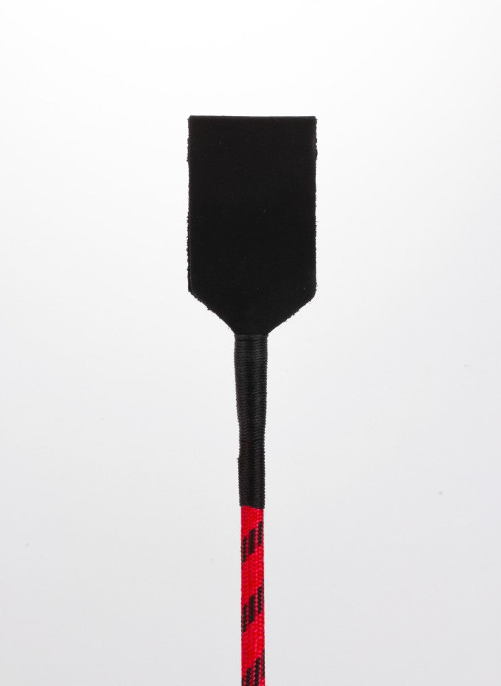 Nylon stick with neon strip and goatskin handle, red nubuck leather top