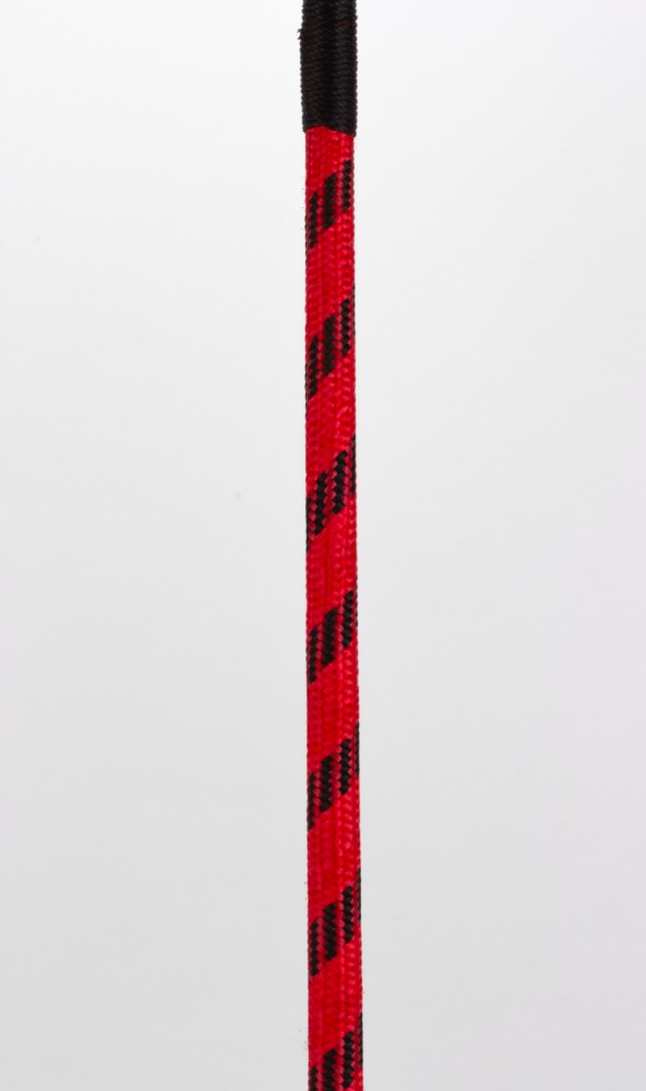Nylon stick with neon strip and goatskin handle, red nubuck leather top