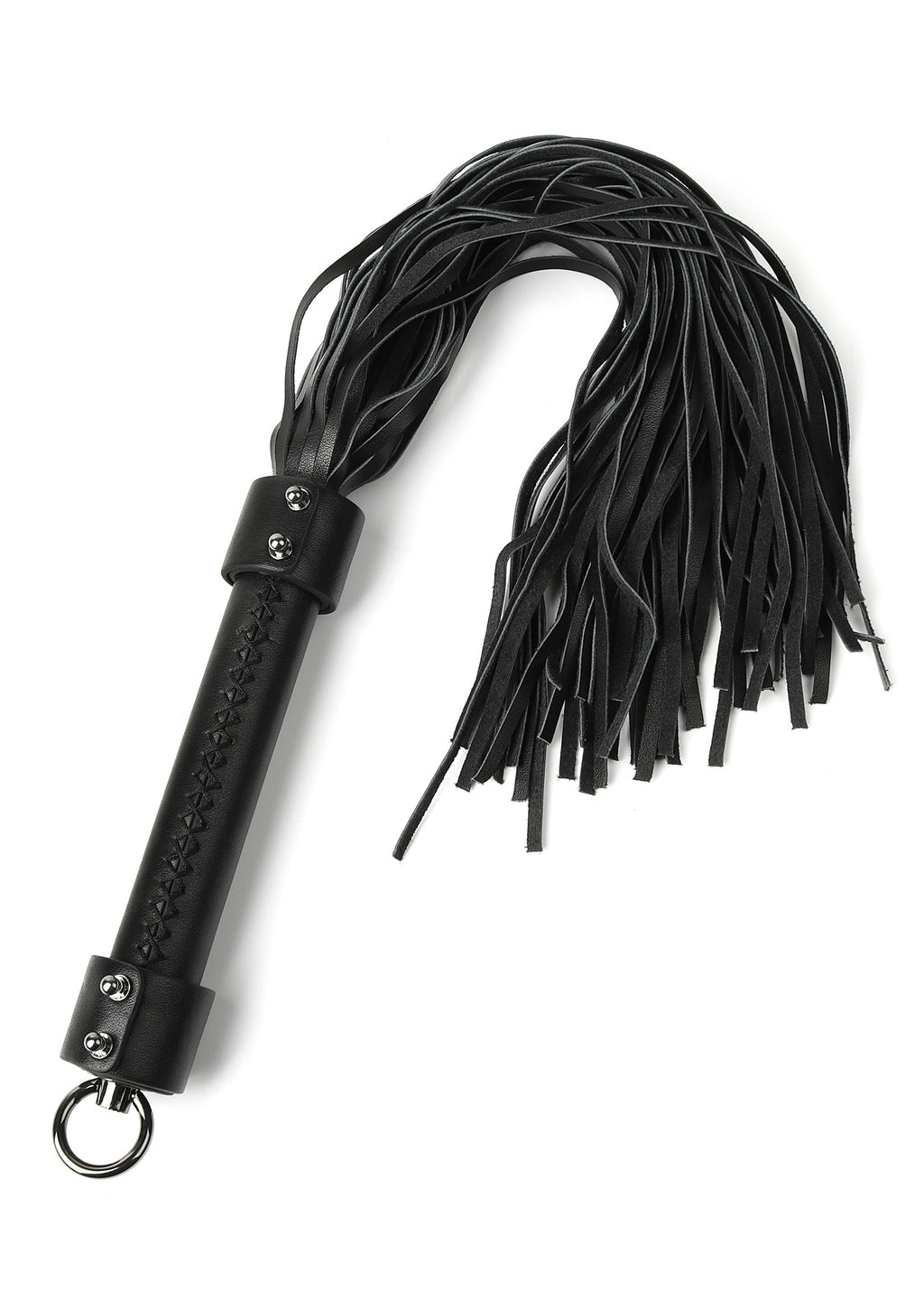 Frusta in vera pelle, 55 cm, nera