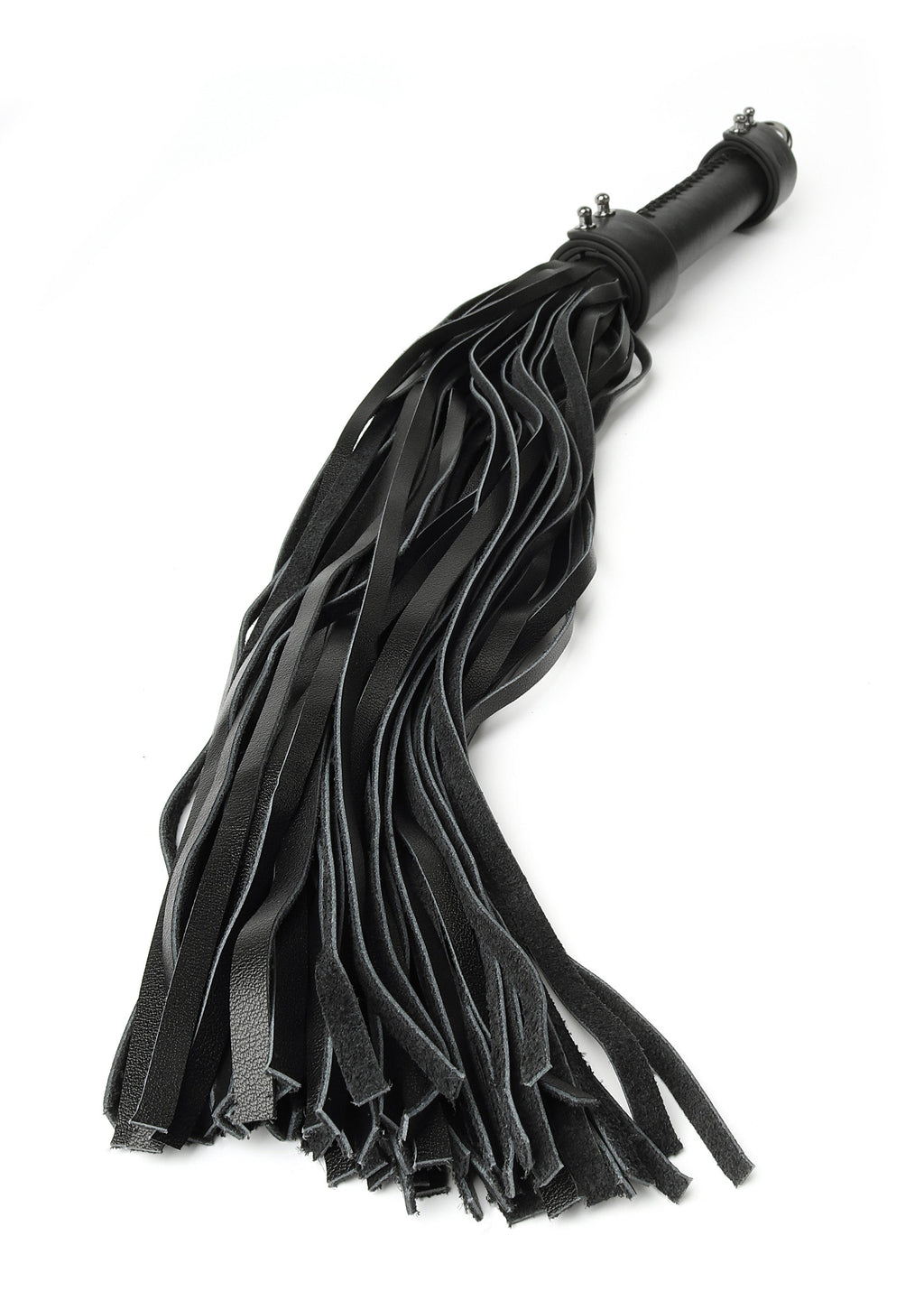 Frusta in vera pelle, 55 cm, nera