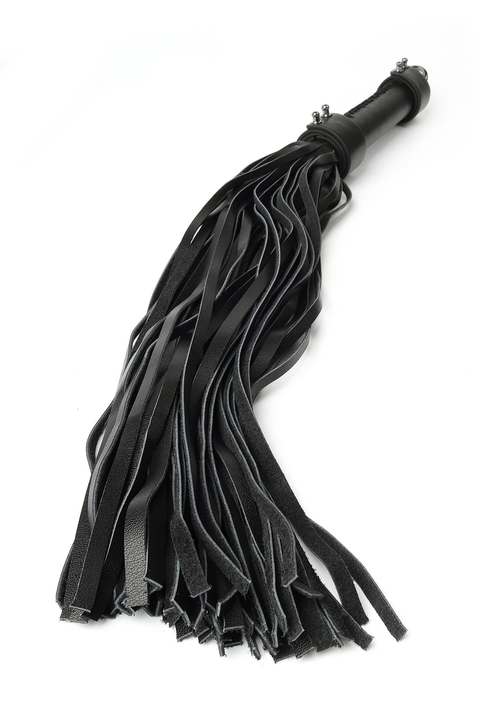 Frusta in vera pelle, 55 cm, nera