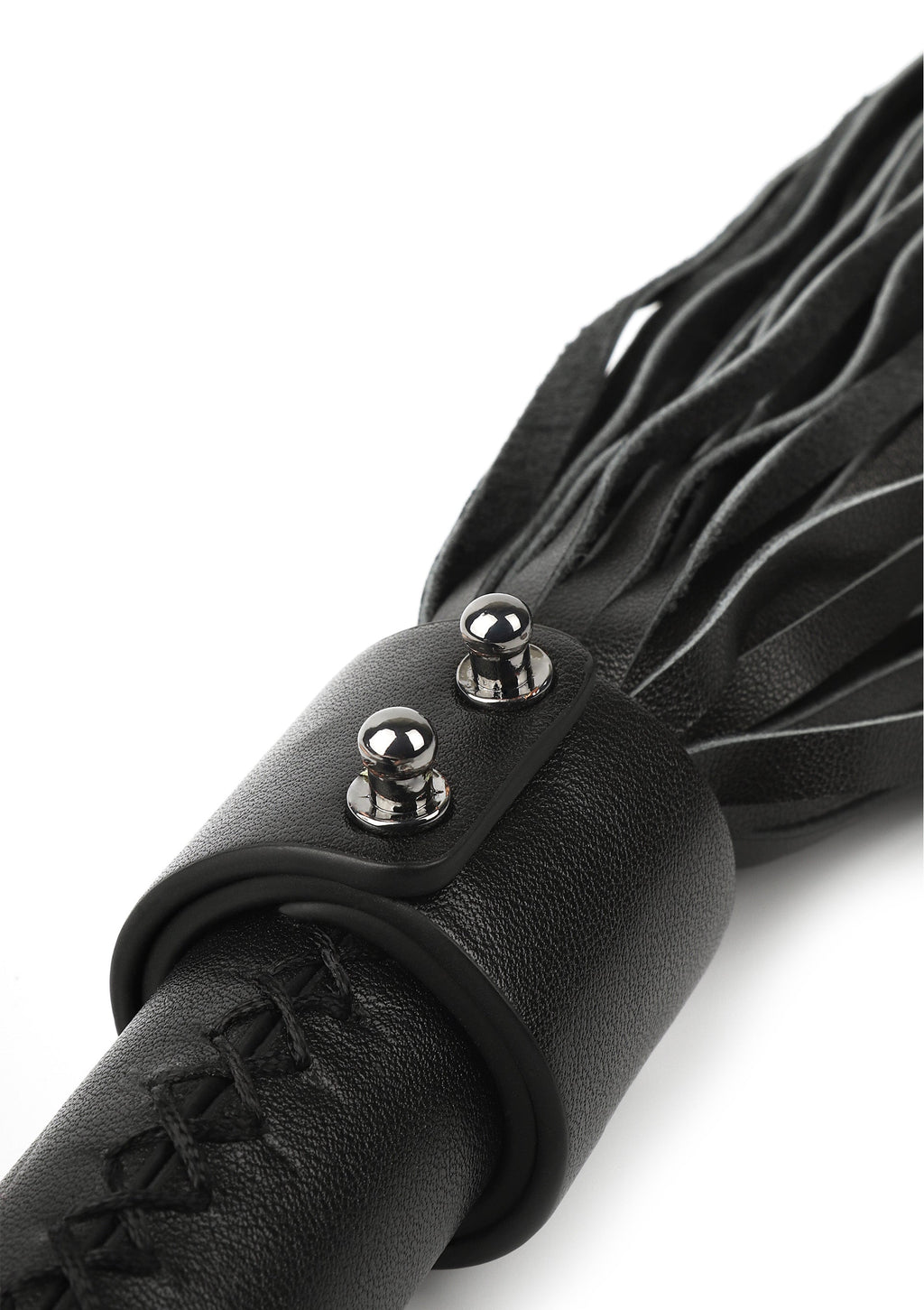 Frusta in vera pelle, 55 cm, nera