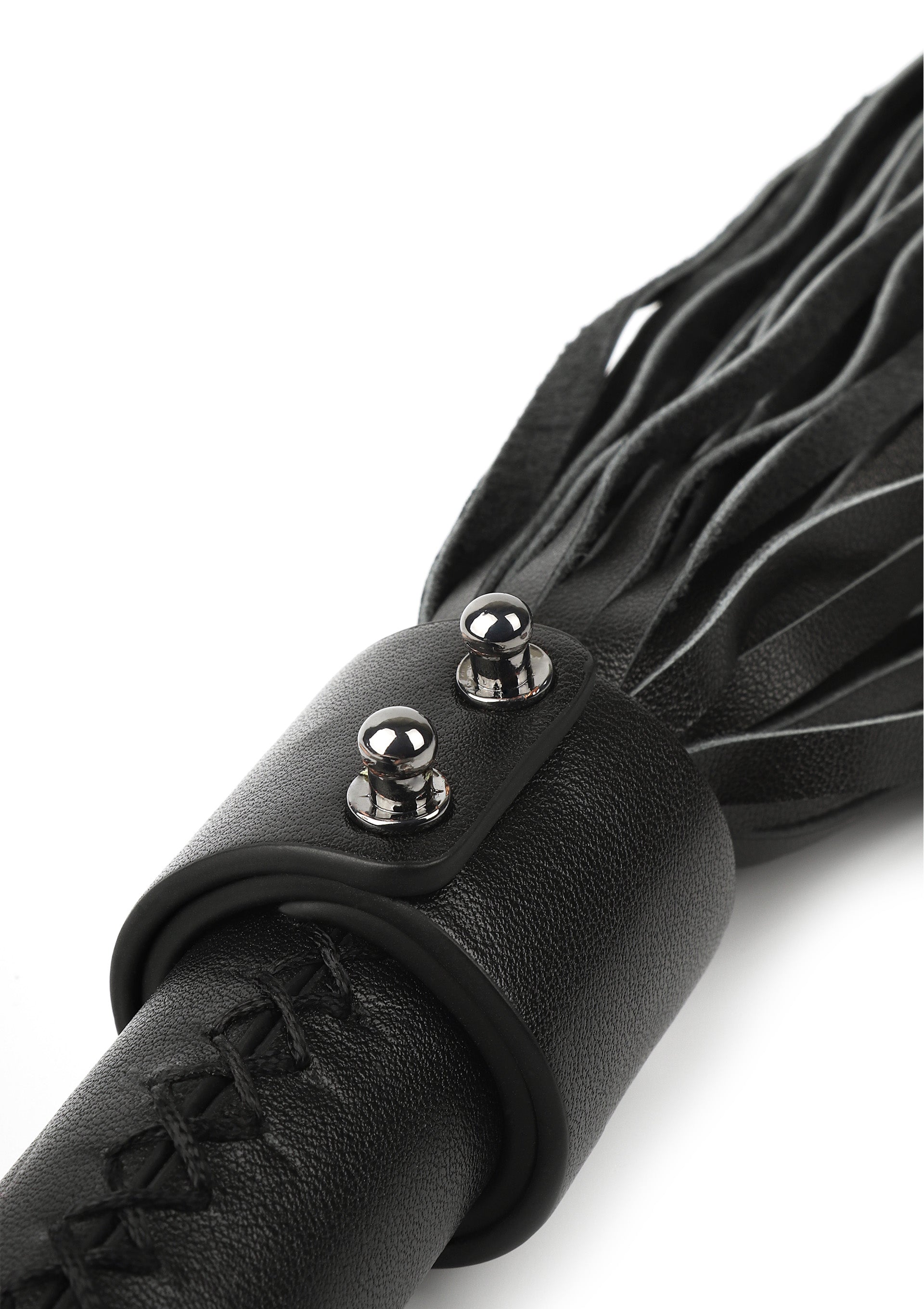 Frusta in vera pelle, 55 cm, nera