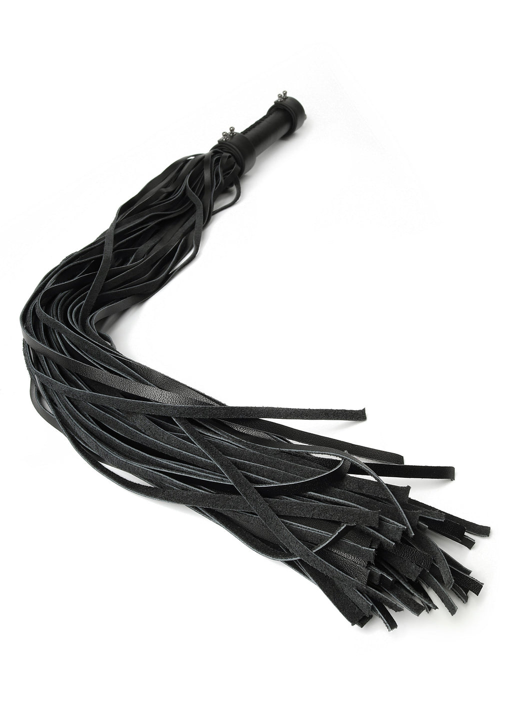 Whip in vera pelle 75cm nera