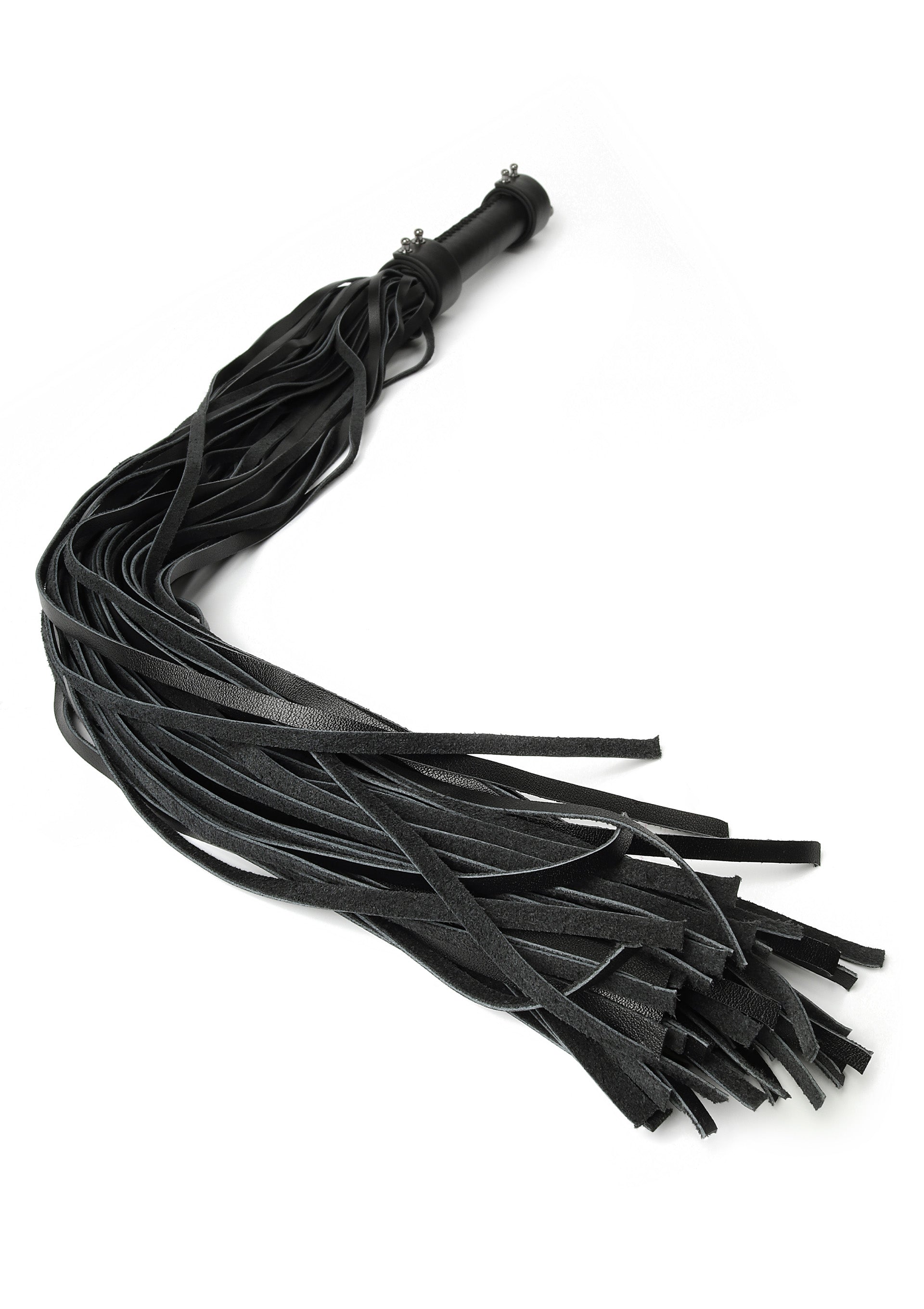Whip in vera pelle 75cm nera