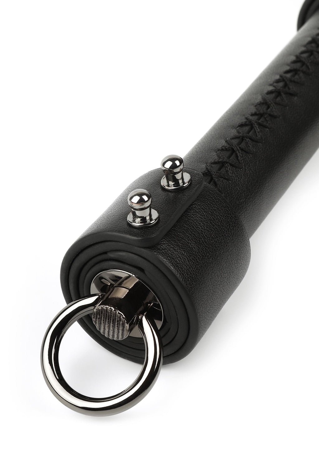 Whip in vera pelle 75cm nera