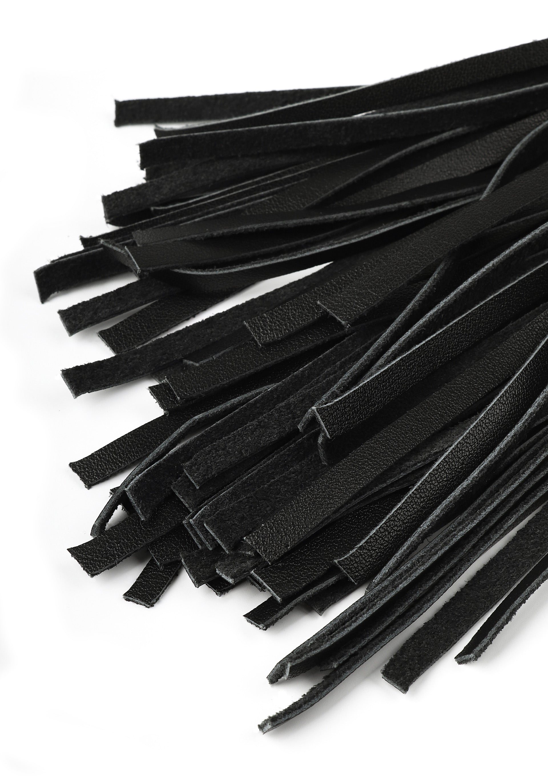 Whip in vera pelle 75cm nera