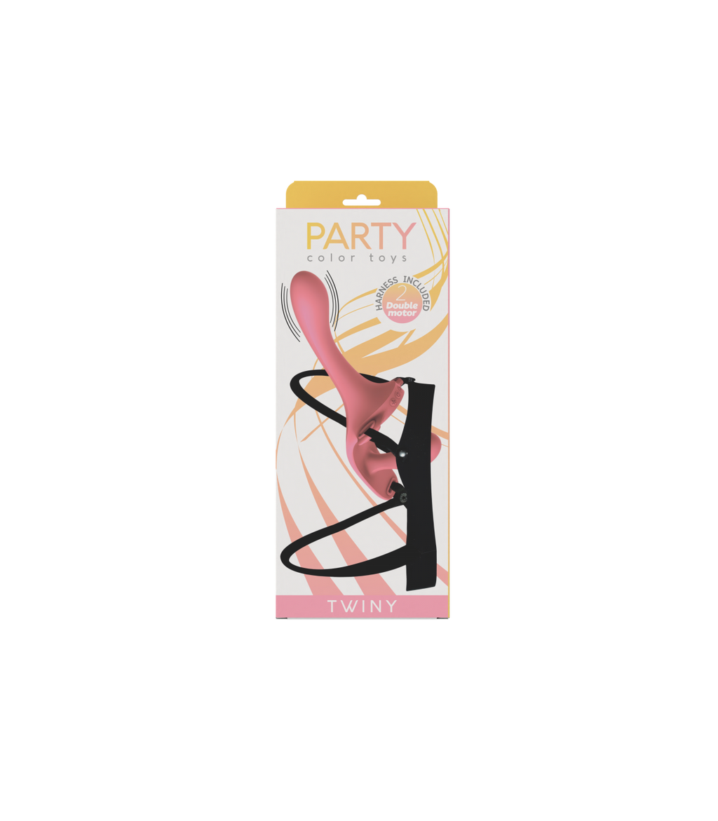 TWINY STRAP-ON DOPPIO VIBRATORE IN SILICONE LIQUIDO USB