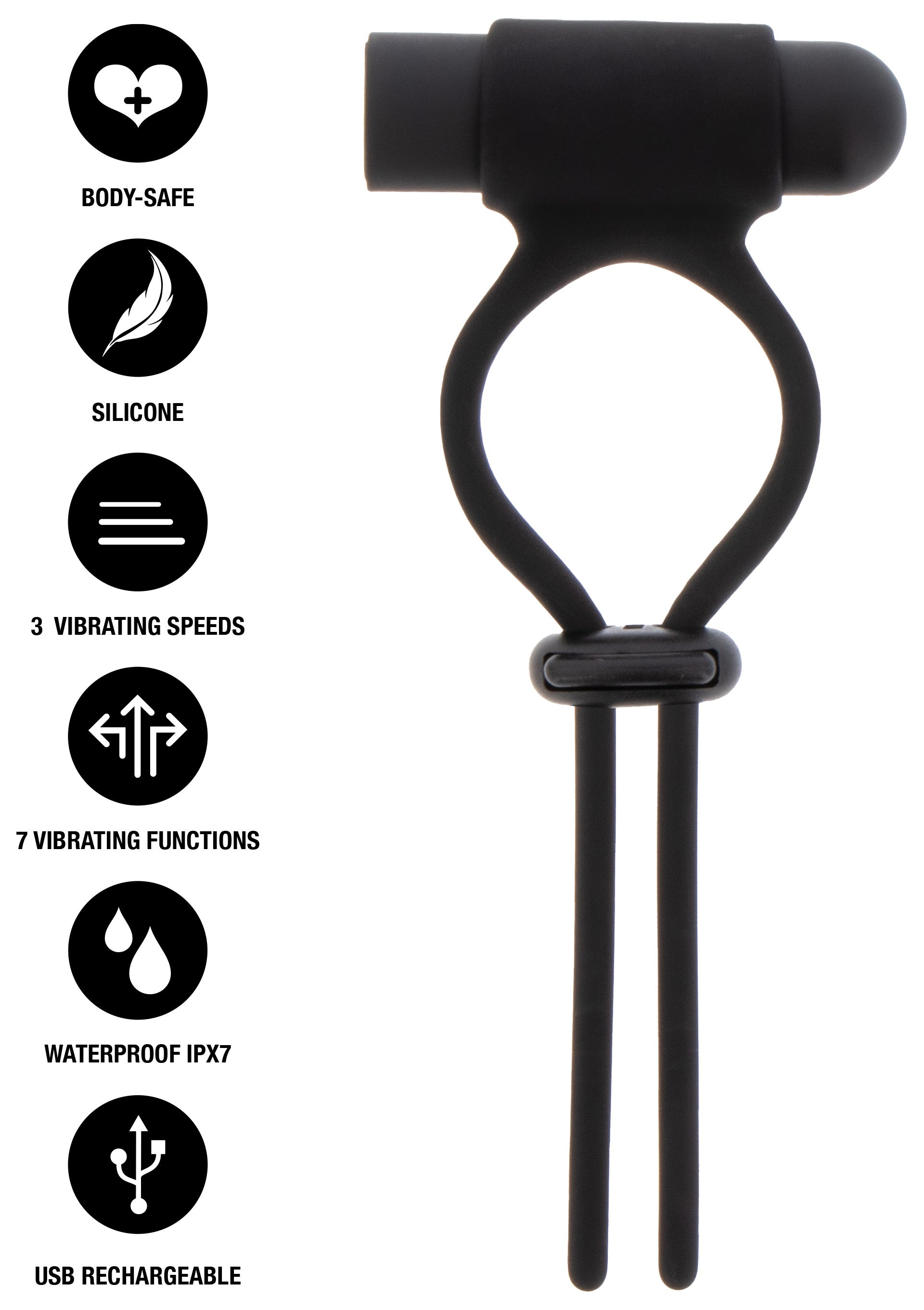Vibrating and adjustable C-ring black