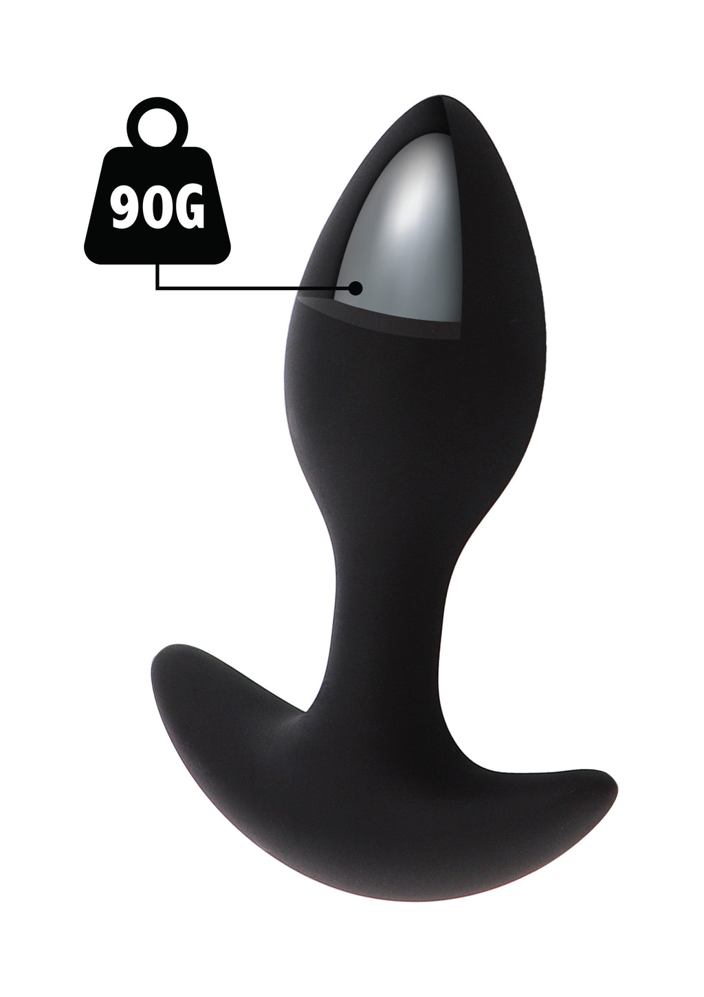 Plug anale appesantito nero 90g