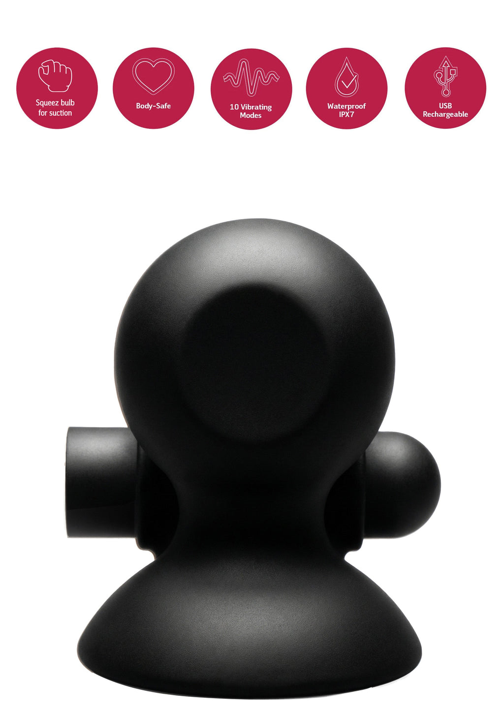 Rechargeable Nipple Vibrators, Black