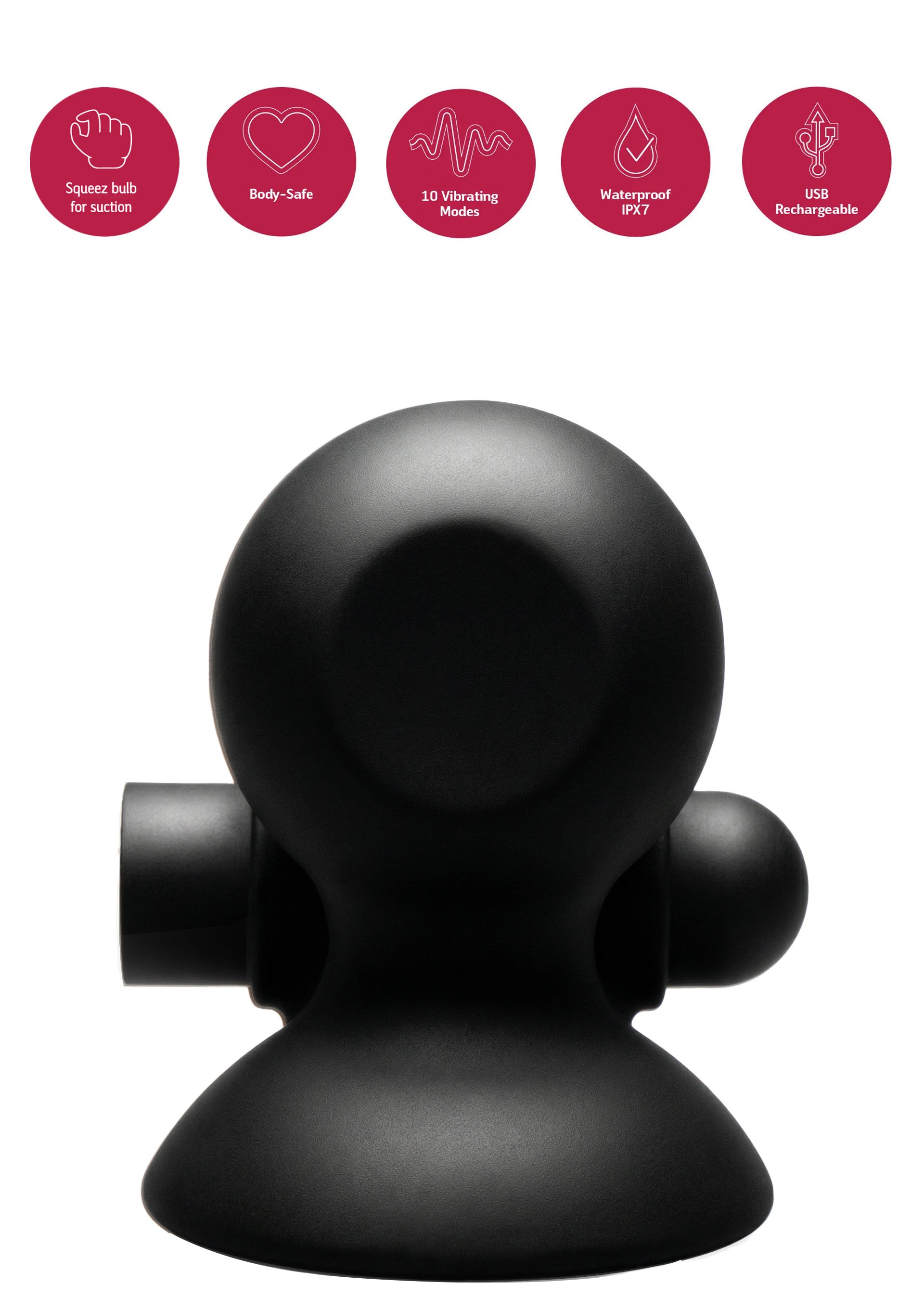 Rechargeable Nipple Vibrators, Black