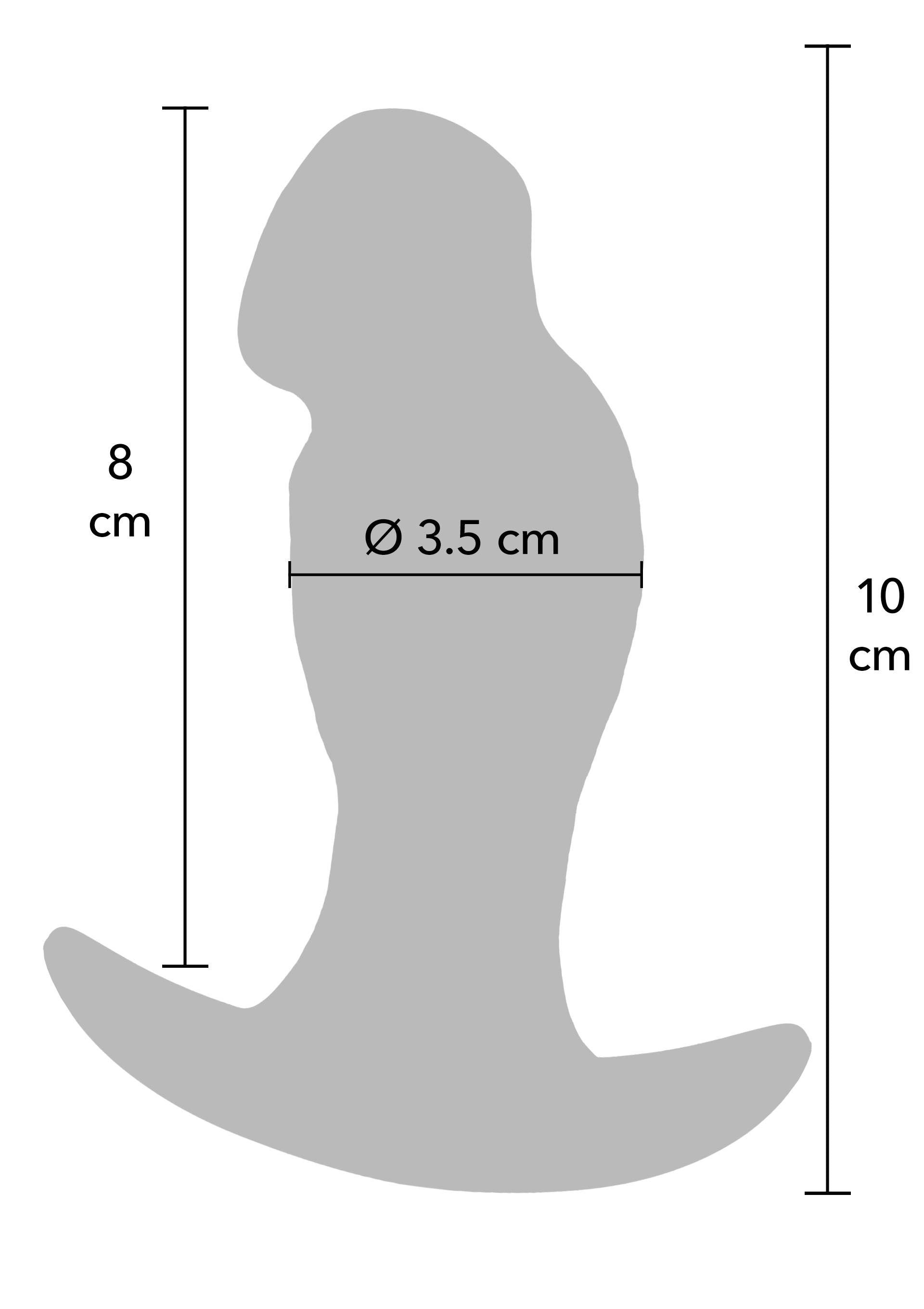 Buttplug realistico in silicone liquido color pelle, 10 cm