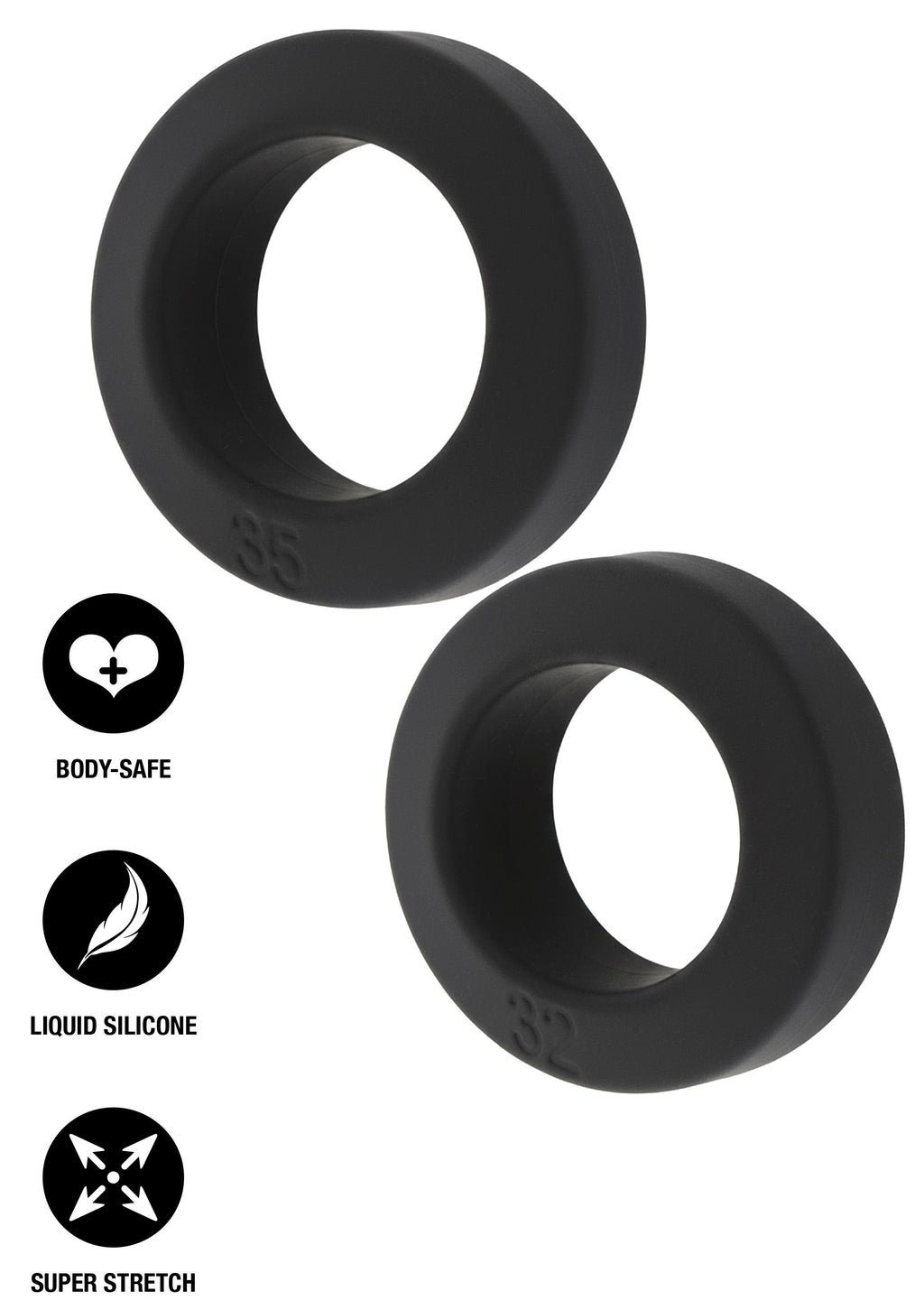 C-rings Double Stackers, set da 2 pezzi, L, neri