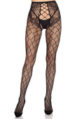 Black crotchless fishnet tights