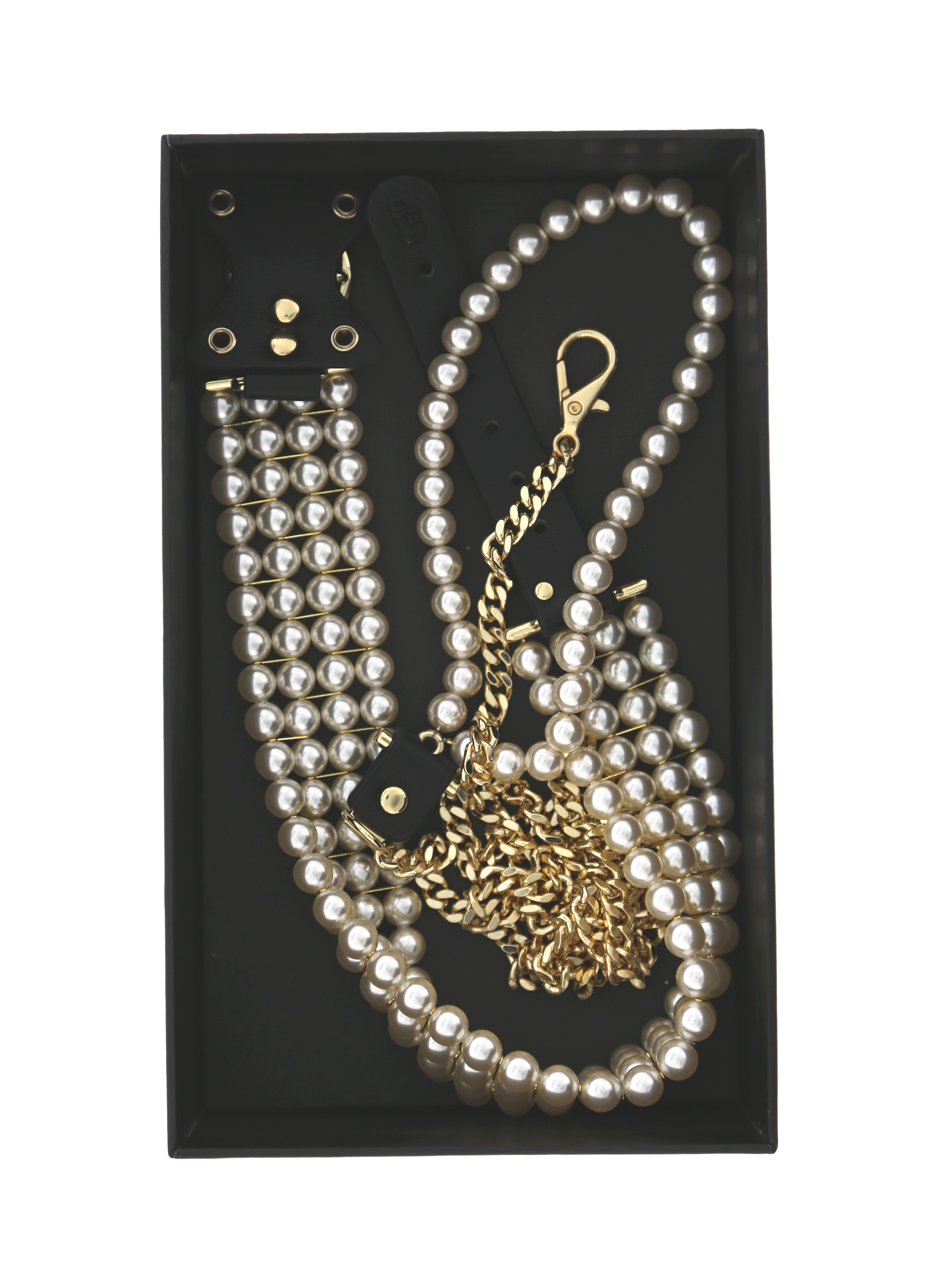 GUILTY PLEASURE GLOW-IN-THE-DARK PEARL LEASH AND COLLAR