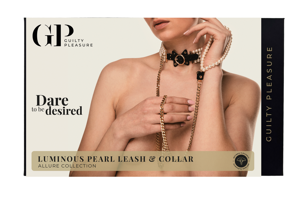 GUILTY PLEASURE GLOW-IN-THE-DARK PEARL LEASH AND COLLAR