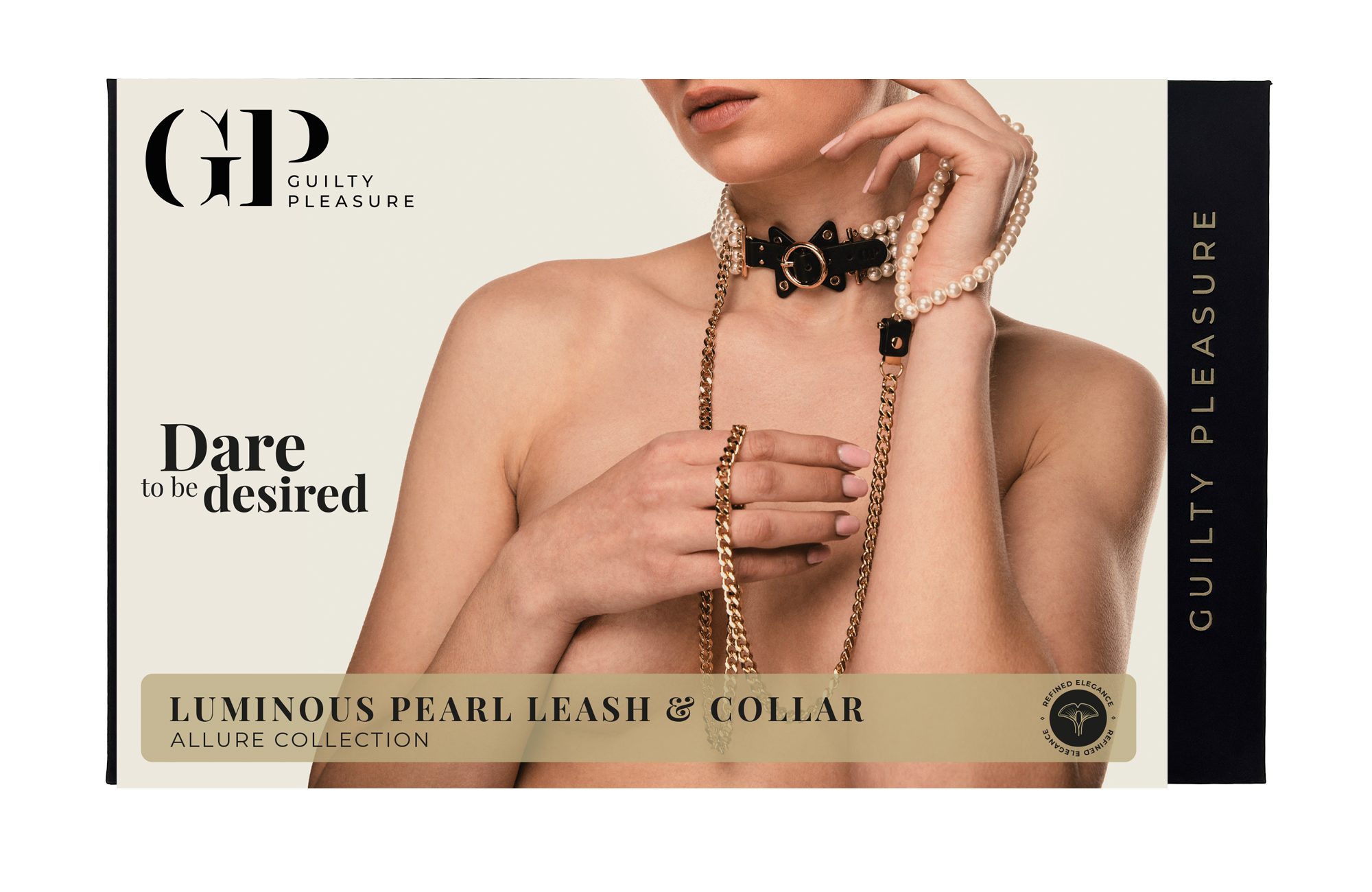GUILTY PLEASURE GLOW-IN-THE-DARK PEARL LEASH AND COLLAR