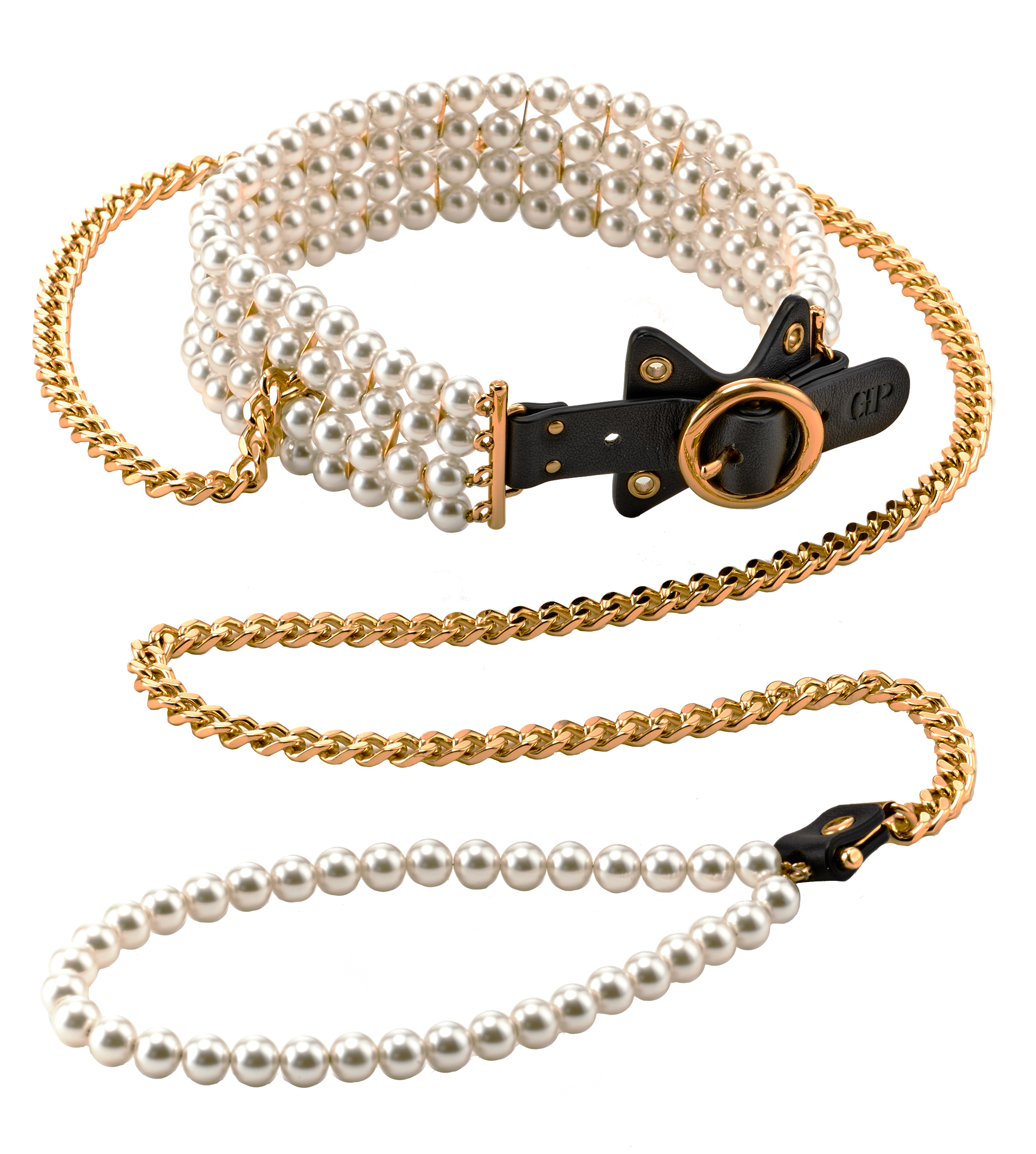 GUILTY PLEASURE GLOW-IN-THE-DARK PEARL LEASH AND COLLAR
