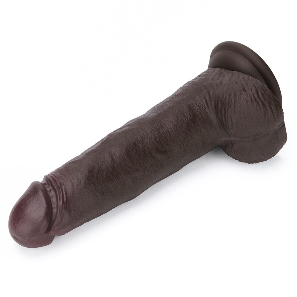 8.5" Sliding Skin Pro II Dual Layer Silicone Dildo (Black)