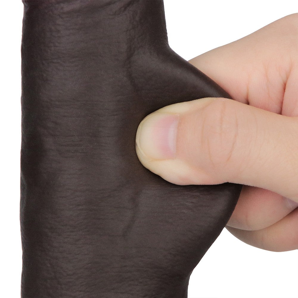 8.5" Sliding Skin Pro II Dual Layer Silicone Dildo (Black)