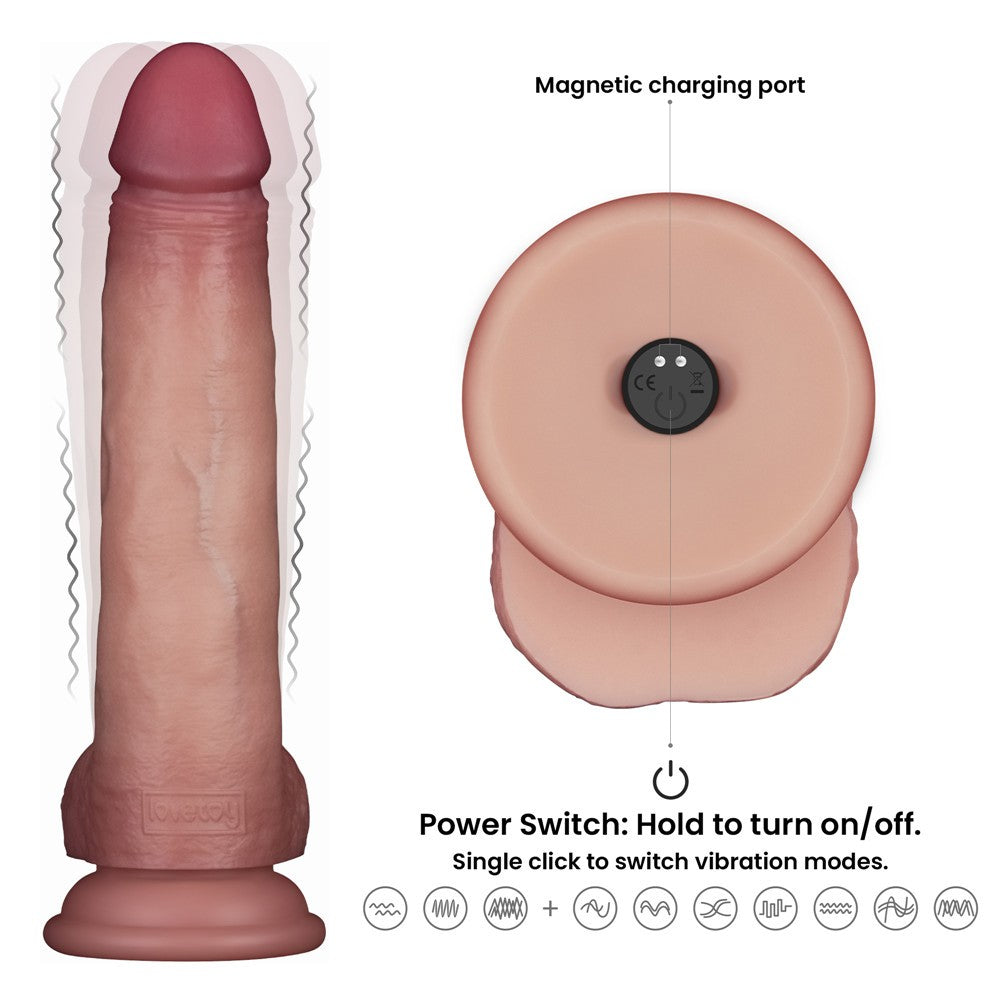 Dildo vibrante scorrevole in silicone Pro II da 8,5 pollici