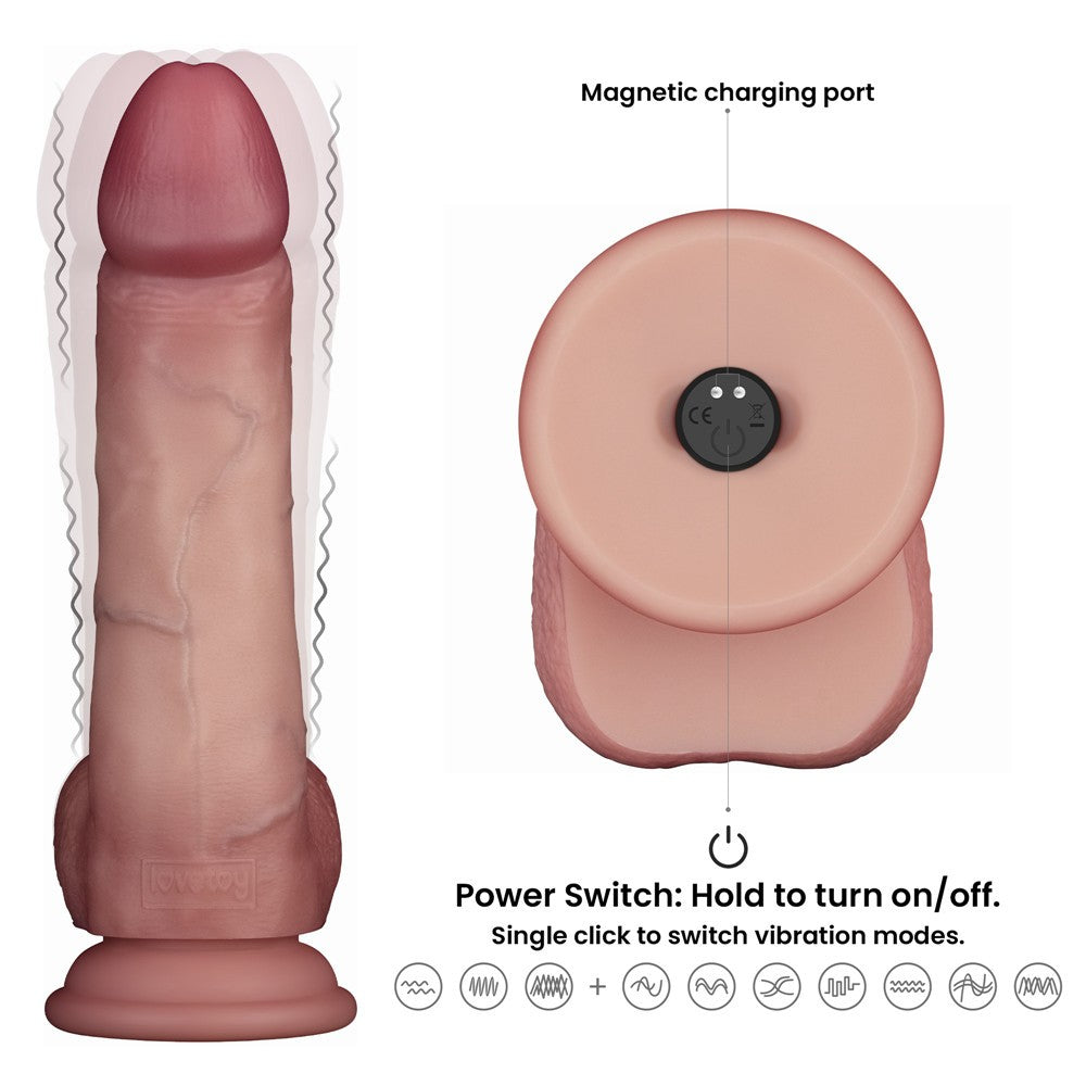 Dildo vibrante scorrevole in silicone Pro II da 8"