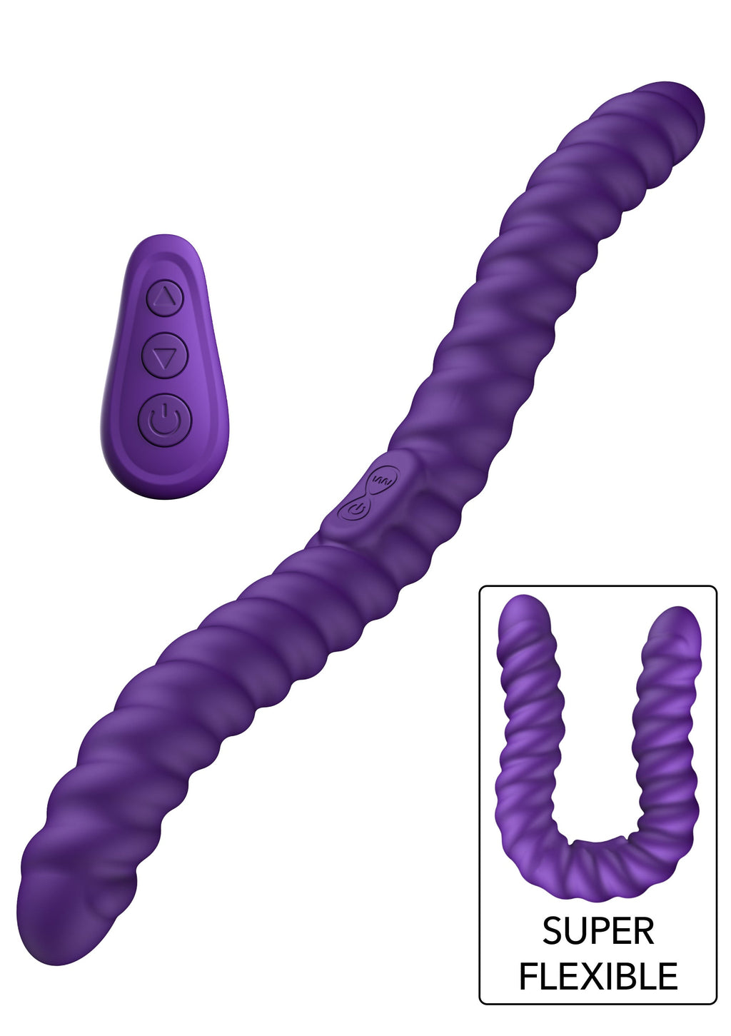 Vibratore flessibile viola a doppia faccia