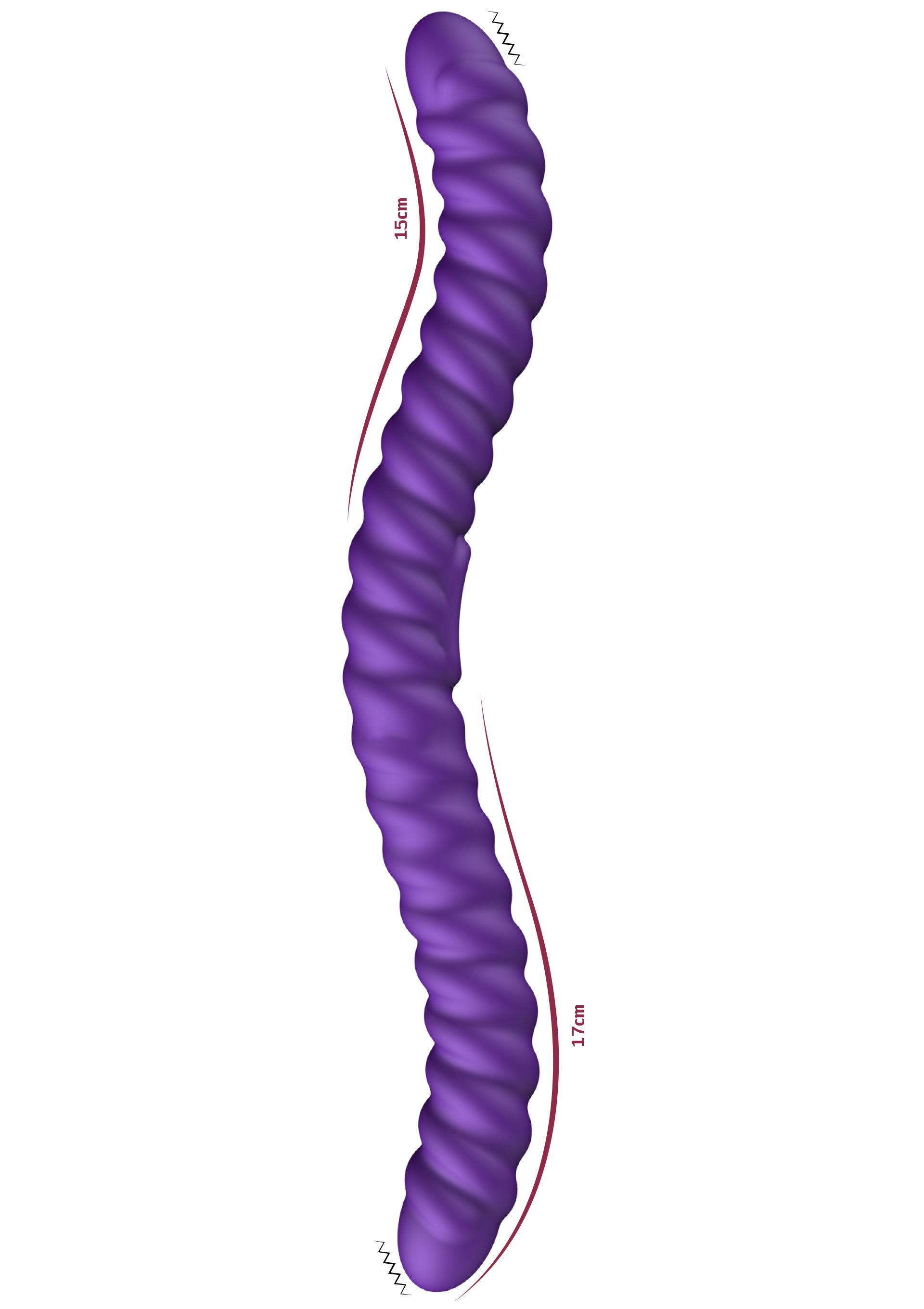 Vibratore flessibile viola a doppia faccia