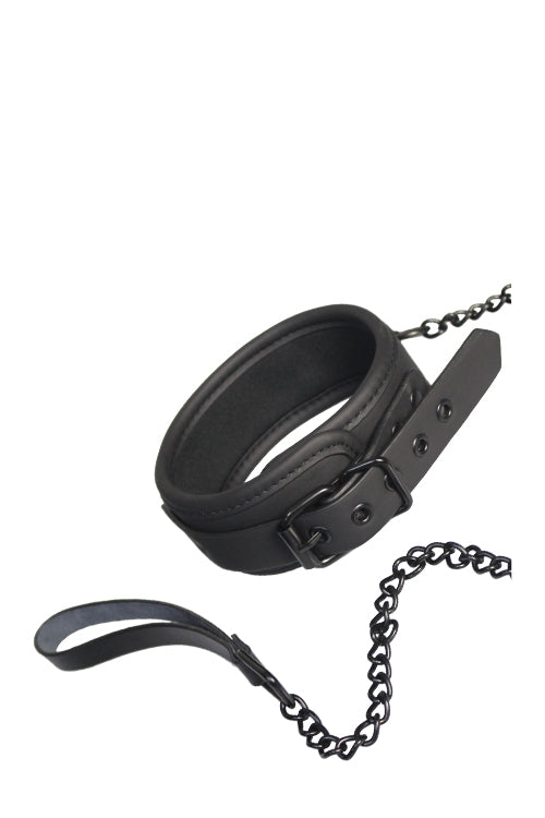 BLAZE BLACK COLLAR AND LEASH