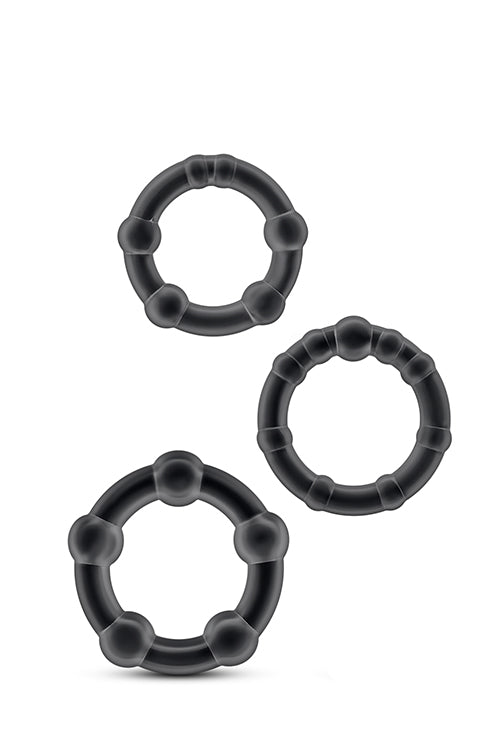 BEADED WEIGHT RINGS BLACK STAY HARD
