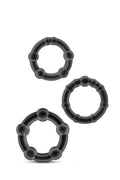BEADED WEIGHT RINGS BLACK STAY HARD