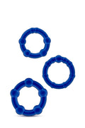 BLUE BEADED PENIS RINGS STAY HARD