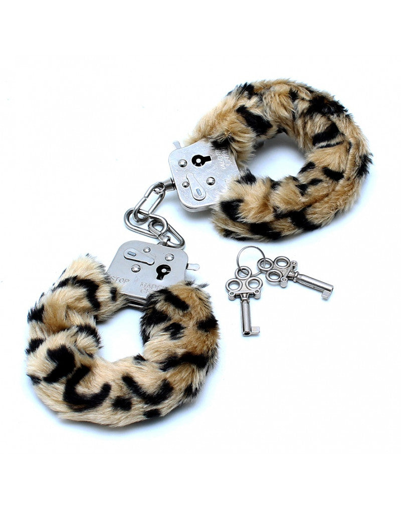 Rimba - Manette della polizia con stampa leopardata in pelliccia