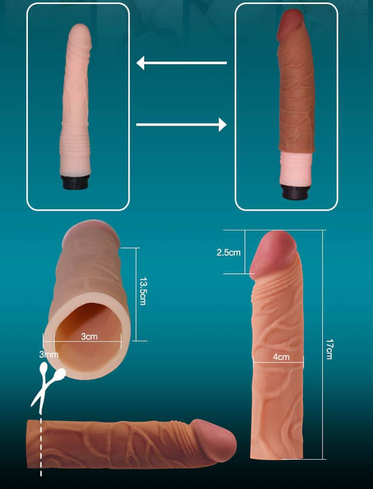 Sleeve per pene Pleasure X-Tender Marrone 2