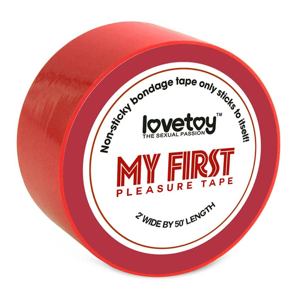 My first non-adhesive red bondage tape