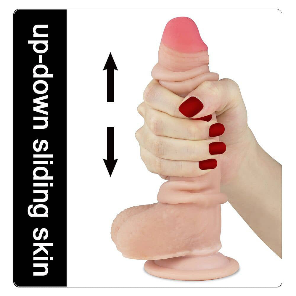 Dildo a doppio strato da 7" con pelle scorrevole
