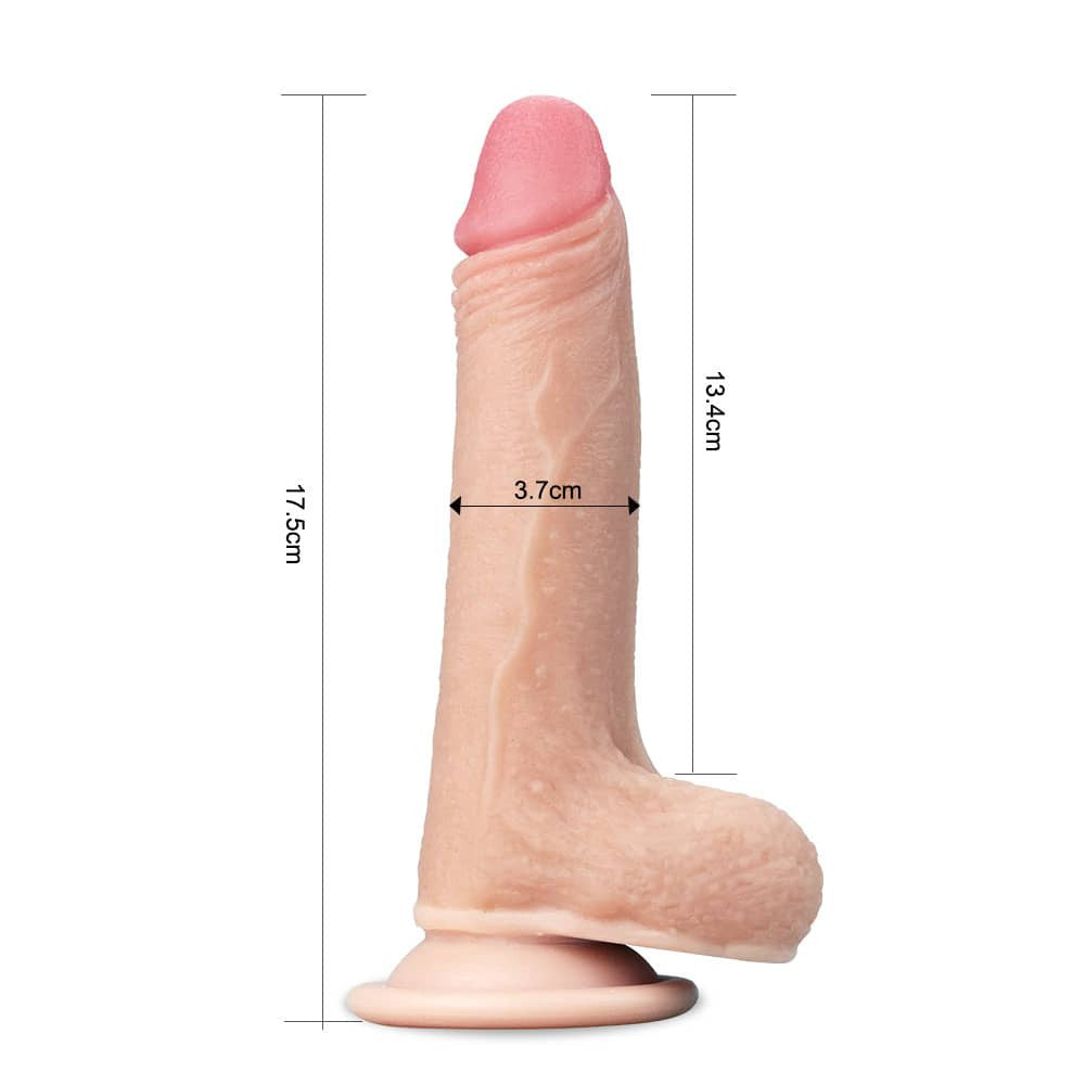 Dildo a doppio strato da 7" con pelle scorrevole