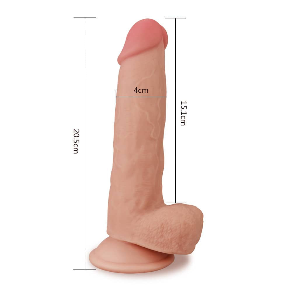 Dildo doppio strato con pelle scorrevole da 8 pollici