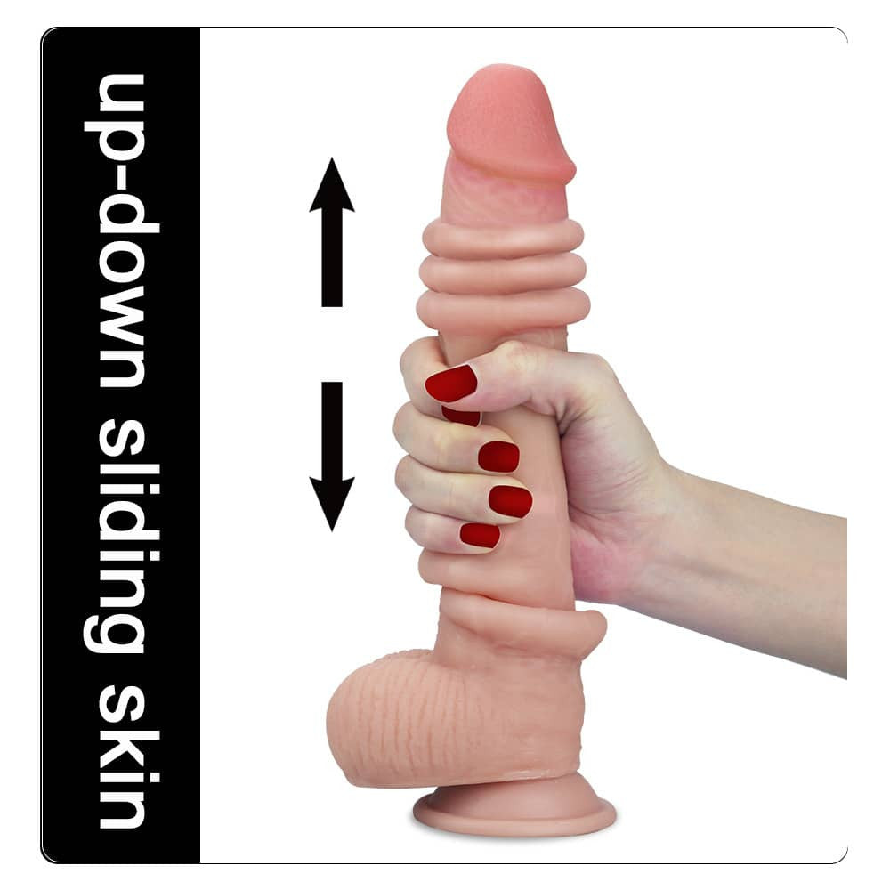 Dildo a doppio strato da 9" con rivestimento scorrevole 1