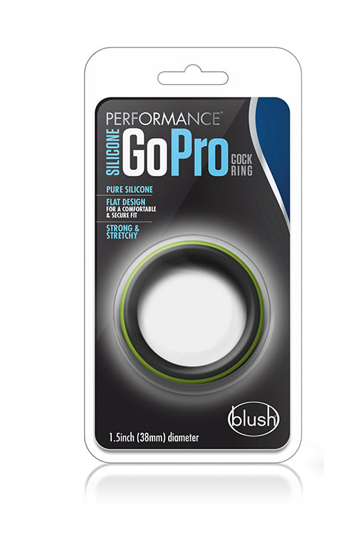BLACK/GREEN PERFORMANCE SILICONE GO PRO COCK RING