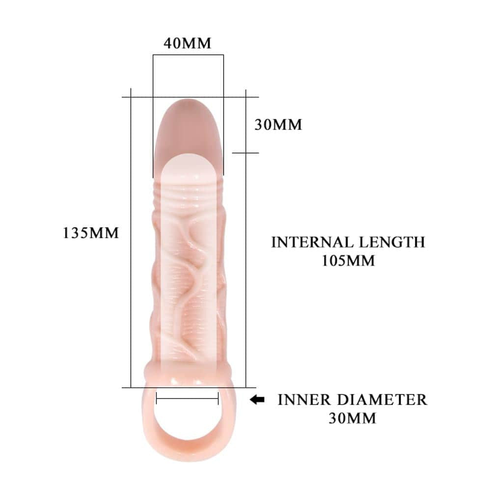 Sleeve per pene estesa color carne