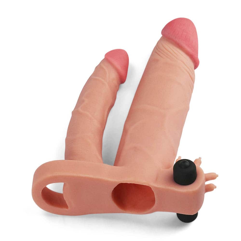 Add 1" dual penis vibrating sleeve
